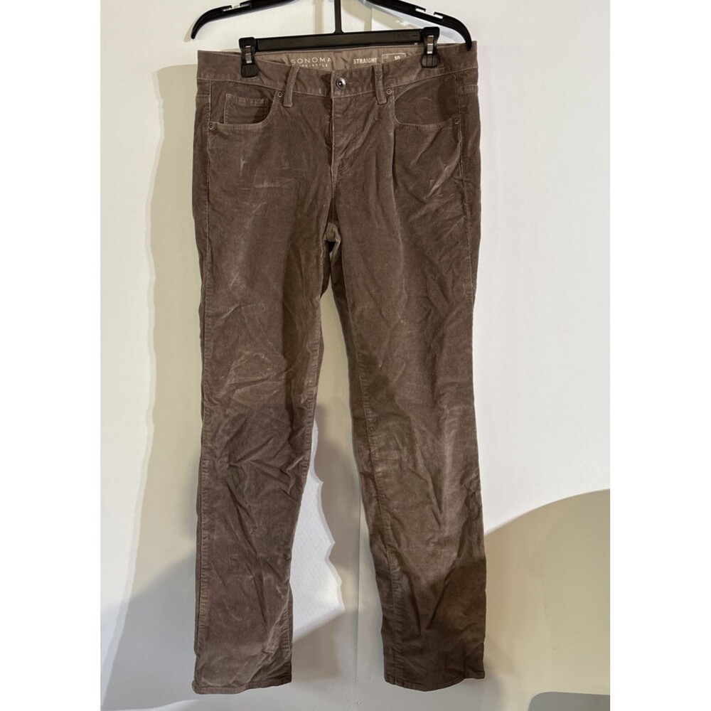Woman Sonoma Plum Straight Corduroy Pants Size 10 Waist 33" Preowned